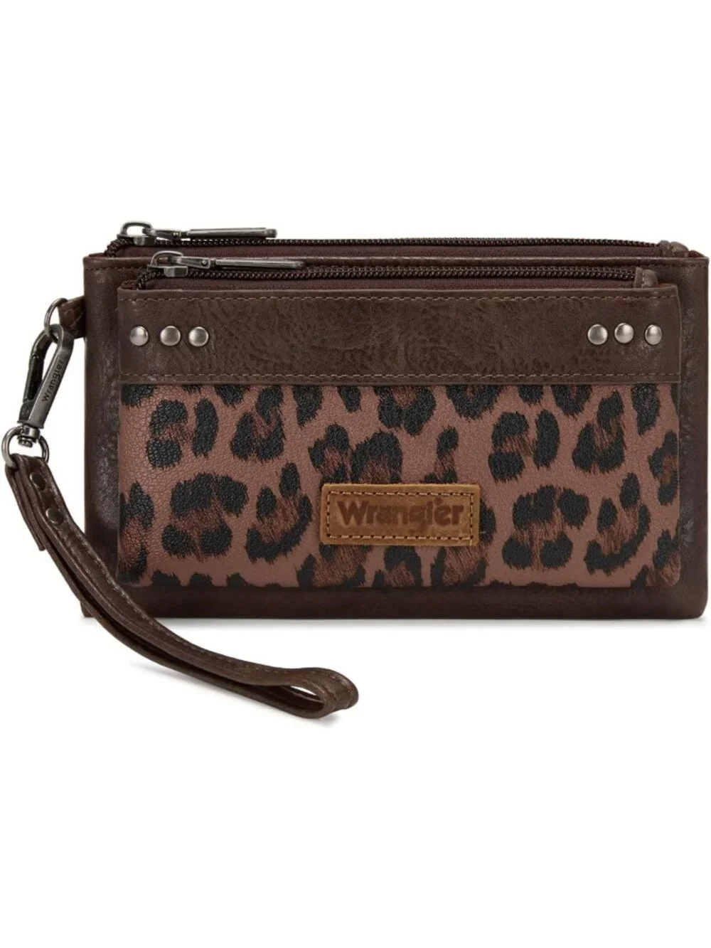 Large Minimalist Western Women's Wallet - Double Zipper RFID Phone Cash Holder